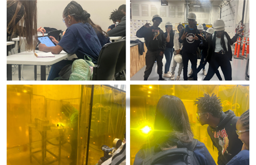 Student tour the facility
